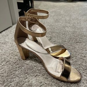 DB Studio Larsa Womens Size 9 Rose Gold Glitter Ankle Strap Party 4" Heels NWOT